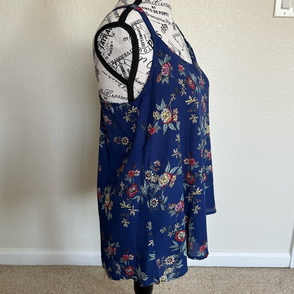 Floral Sleeveless Top - Navy - Picture 7 of 7